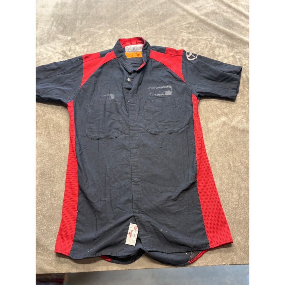Red Kap Toyota Mechanic Work Shirt Short Sleeve Mens Embroidered Logo‎
